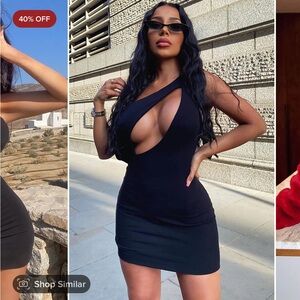 Fashion Nova Women’s Cut Me In One Shoulder Mini Dress Black Party Cutout Small